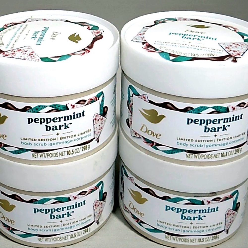 Dove Peppermint Bark Body Scrub 10.5 oz Limited Edition NEW Lot of 4